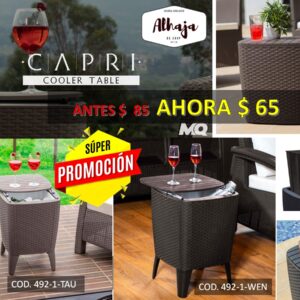 COOLER  TABLE CAPRI MQ TAUPE COD. 492-1-TAU/  WENGUE COD. 492-1-WEN