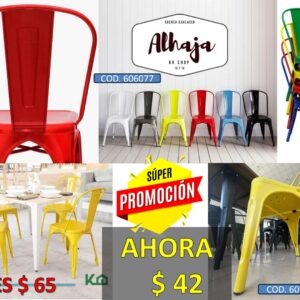 SILLA METÁLICA TOLIX ROJA  COD.606077