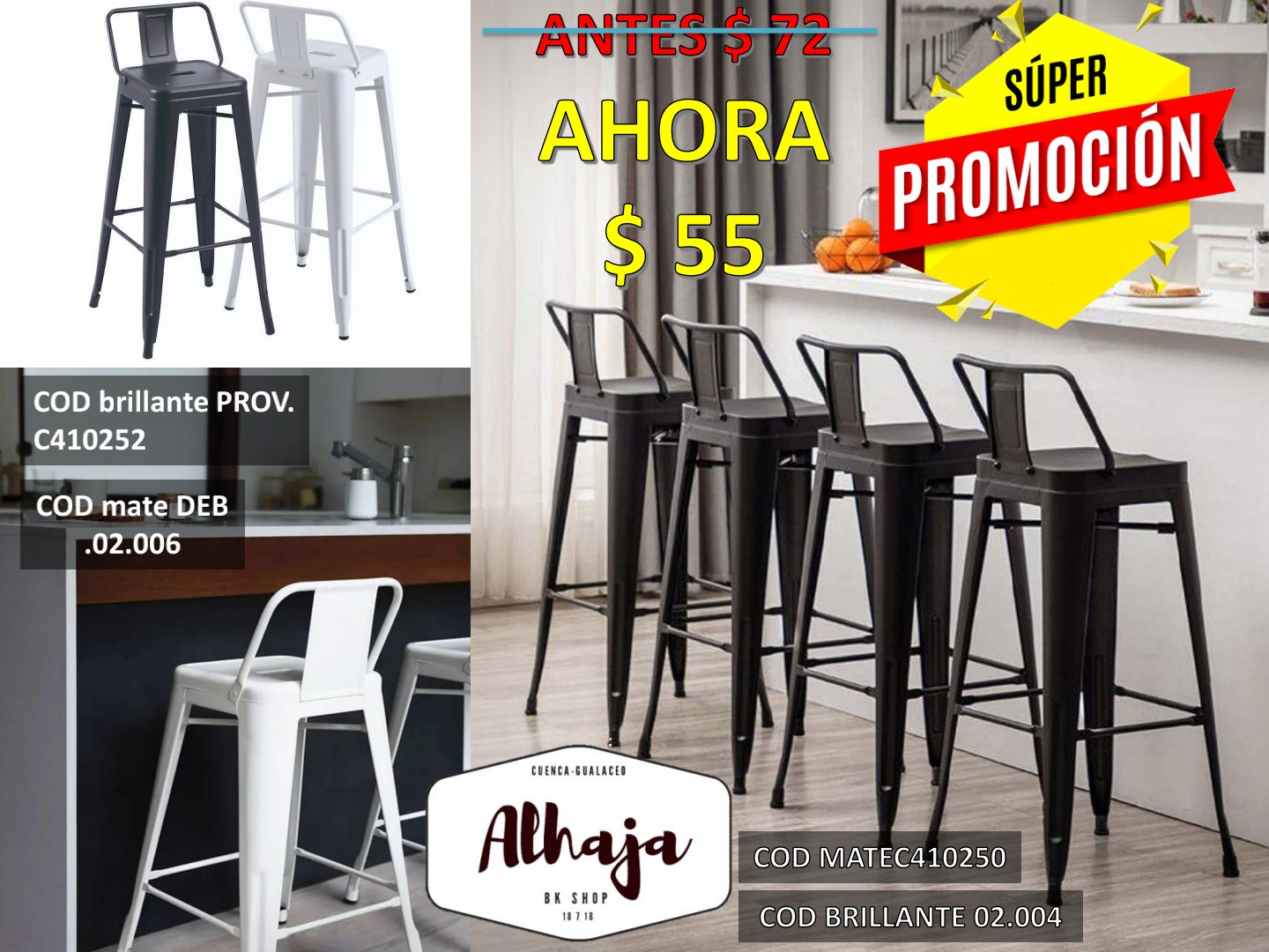 TABURETE TOLIX CLOE CON ESPALDAR