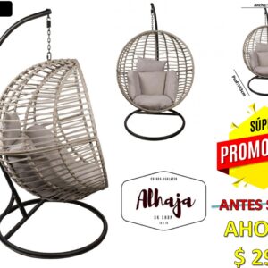 SILLA COLGANTE CIRCULAR GRIS ESTUARD