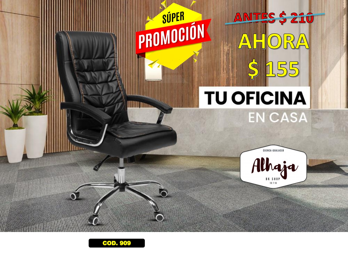 SILLA DE OFICINA ERGONÓMICA 909