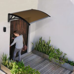 Alero Café con Soporte Negro 125X100cm