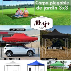 CARPA PLEGABLE VARIOS COLORES 3X3