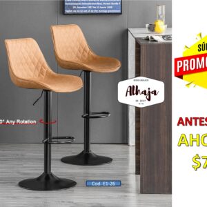 TABURETE BAR CAFE HY 3950 BASE NEGRA