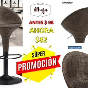 TABURETE HAPPY POLIRATAN CAFE BASE NEGRA