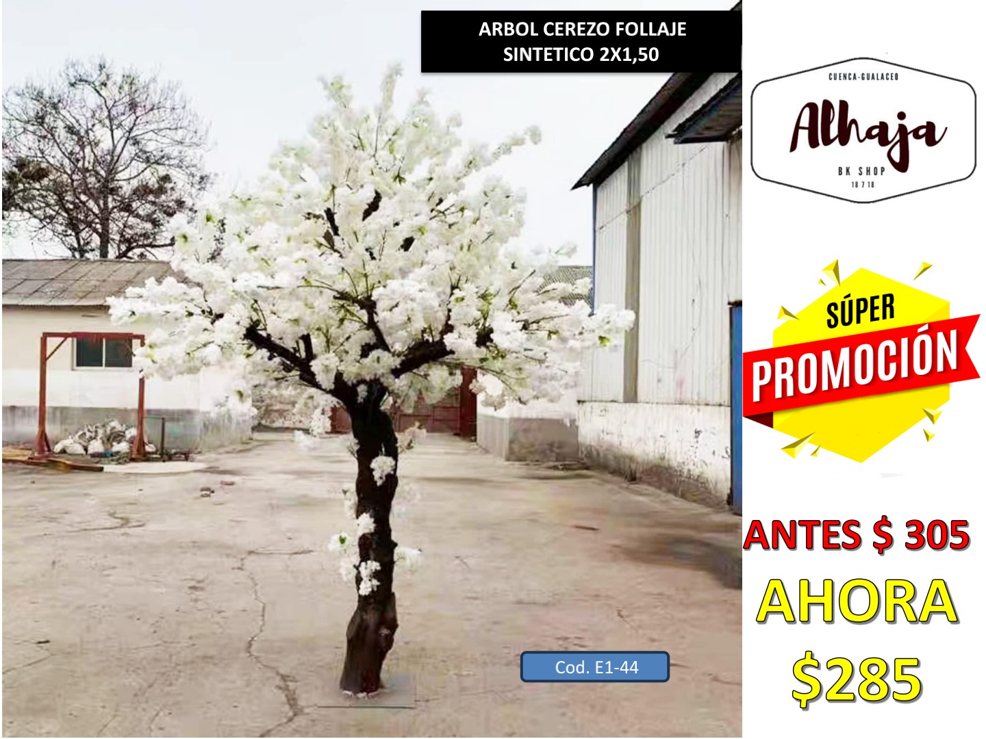ARBOL ARTIFICIAL CEREZO BLANCO 2 X 1,50