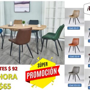 SILLA EVA IMPORTADA TAPIZADA CUERO SINTÉTICO