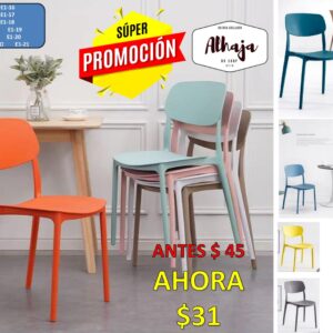 SILLAS POLIETILENO JOSS PARA INTERIOR Y EXTERIOR CON FILTRO UV