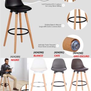 TABURETE HAKAN PATA MADERA  KY-836W