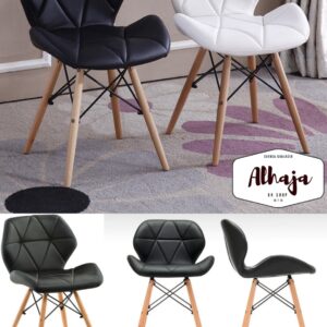 SILLA EAMES PETANGONO TAPIZADA CUERO ARTIFICIAL