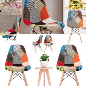 SILLA EAMES PATCHWORK TAPIZ TELA BICOLOR MOD1
