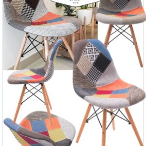 SILLA EAMES PATCHWORK TAPIZ TELA BICOLOR MOD2