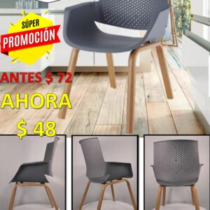 SILLA ACC 22 GRISS CON ESPALDAR SUPER PROMOCIÓN