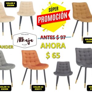 SILLA SANDER TAPIZADA EN TELA