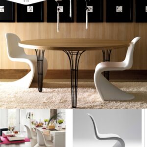 Silla Minimalista Curva Phantom Blanca para interior y exterior