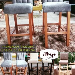 TABURETE  TAPIZADO  CARLOTA  65 CM ALTO  SE FABRICA A MEDIDA  Y COLOR A PREFERENCIA