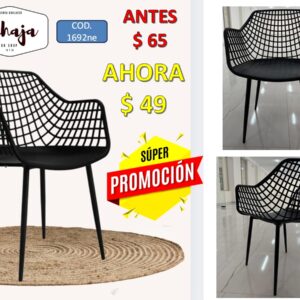 SILLA GRANADA NEGRA EN POLIETILENO USO EXTERIOR E INTERIOR