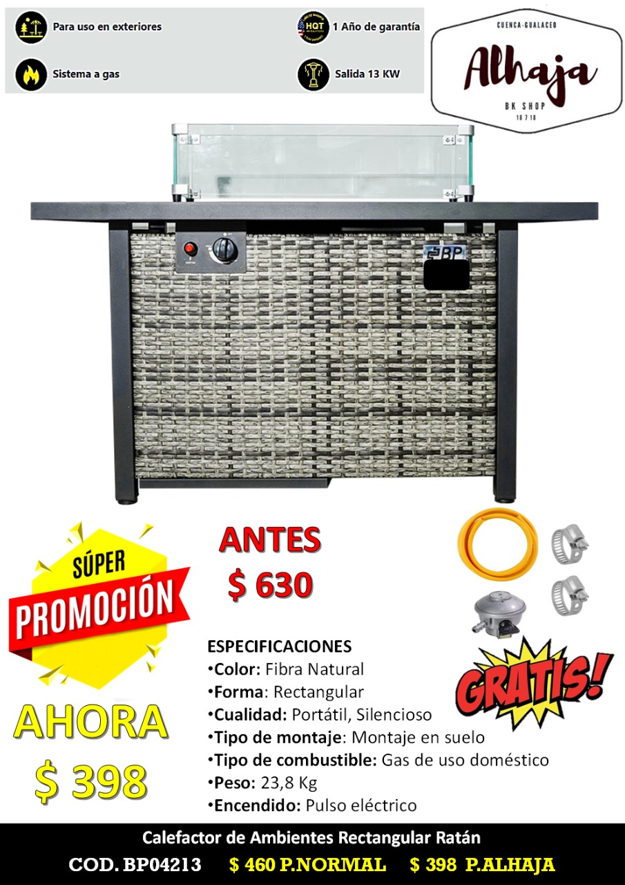 Calefactor de Ambientes Rectangular Ratan