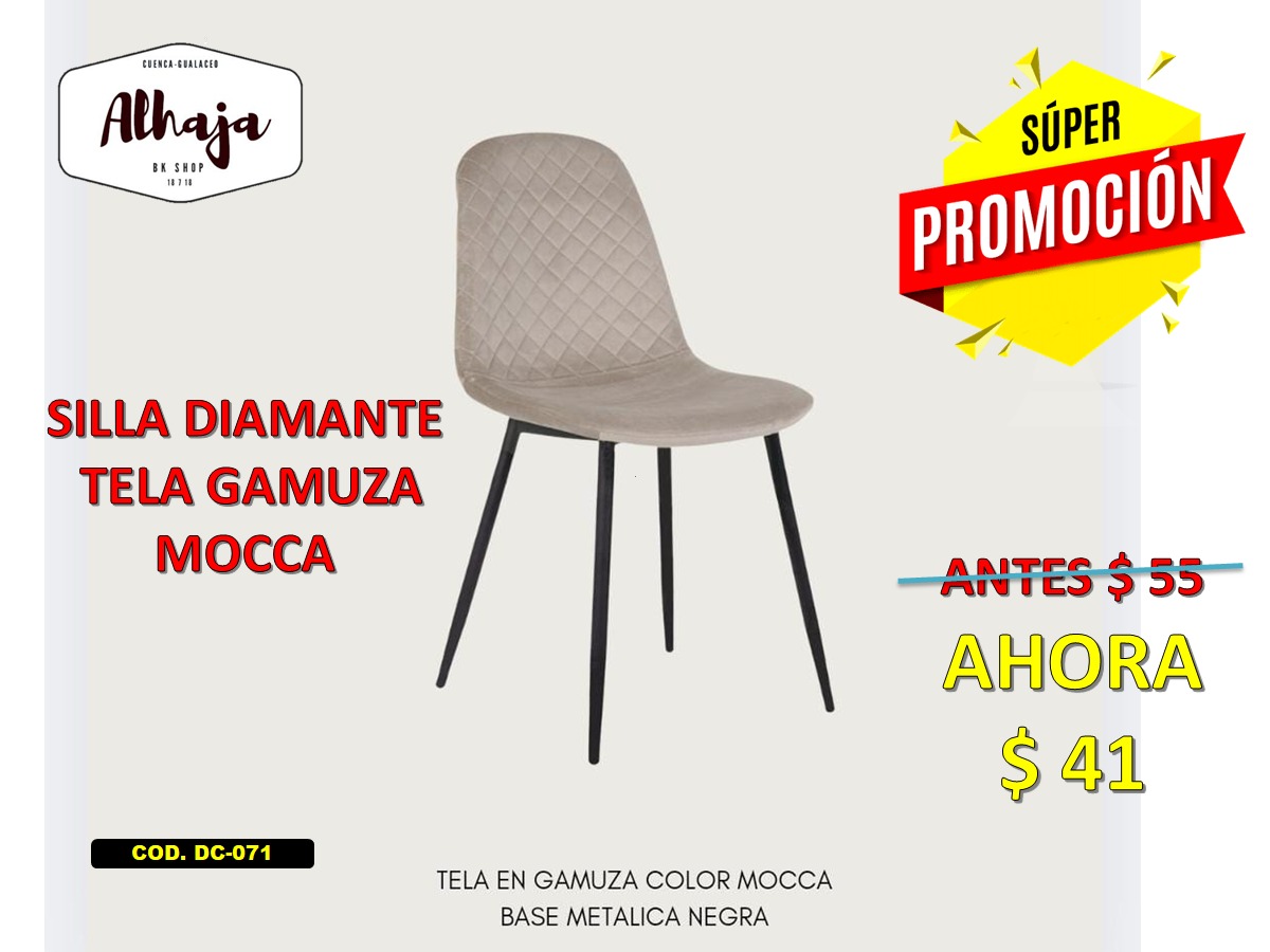 SILLA TELA EN GAMUZA COLOR MOCCA