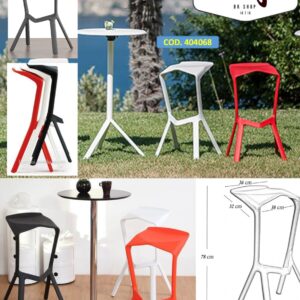 TABURETE SPIRIT PLÁSTICO POLIETILENO BLANCO -NEGRO -GRISS