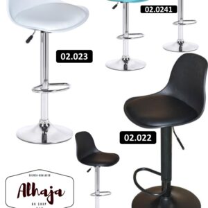 TABURETE TULIP VARIOS COLORES BASE CHROME  REGULABLE